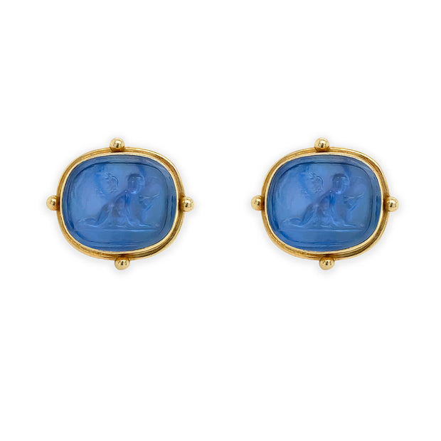 Blue Venetian Glass Earrings