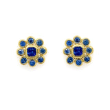 18K Yellow Gold Sapphire Studs