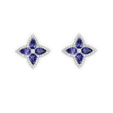 18K White Gold Tanzanite and Diamond Earrings