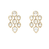 14K Yellow Gold Pear Bezel White Topaz Earrings