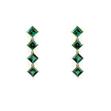 14K Yellow Gold Green Tourmaline Drop Earrings