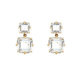 18K Yellow Gold Rock Crystal Earrings