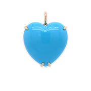 14K Yellow Gold Turquoise Heart Pendant