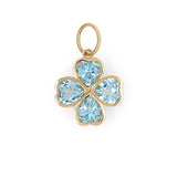 14K Yellow Gold Blue Topaz Clover Pendant