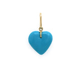 14K Yellow Gold Turquoise Heart Pendant