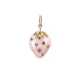 Mother of Pearl Strawberry Pendant with Pink Sapphires