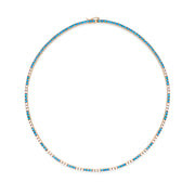 14k Yellow Gold Turquoise and Diamond Necklace