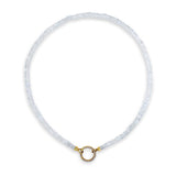 14K Yellow Gold and Moonstone Rondel Necklace