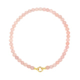 14K Yellow Gold Rose Quartz Roundel Necklace