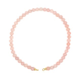 14K Yellow Gold Rose Quartz Roundel Necklace