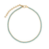 14K Yellow Gold Turquoise Bezel Necklace