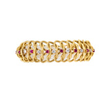 Estate 18K Yellow Gold Ruby & Diamond Bracelet