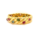 Estate 18K Yellow Gold Bracelet with Cabochon Stones