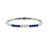 14K White Gold Diamond and Sapphire Bracelet