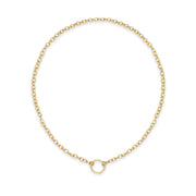 14K Yellow Gold Large Cable Chain with Diamond Enhancer