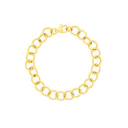 14k Hollow Rounded Wire Link Bracelet