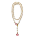 Pearl Necklace with Pink Tourmaline