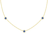 LPL Signature Collection 18K Yellow Gold 3 Station Sapphire Necklace