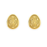 Estate 18K Yellow Gold Oval Earrings