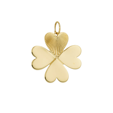 14K Yellow Gold Clover Pendant