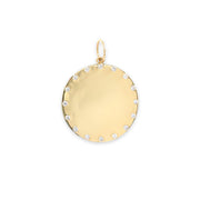 14k Yellow Gold Circular Diamond Pendant