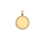 14K Yellow Gold and Diamond Circular Pendant