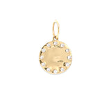 14K Yellow Gold Small Diamond Disc