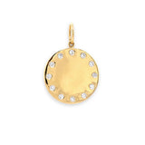 14K Yellow Gold and Diamond Pendant