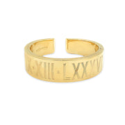 18K Yellow Gold Cuff with Roman Numerals