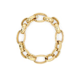 18K Yellow Gold Mixed Oval Link Bracelet