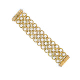 Estate 18K Yellow Gold Circular Bracelet with Diamond Clasp