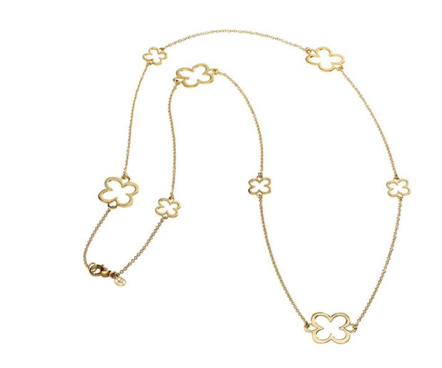 L. Klein 18K Floral Chain Necklace