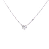 Platinum and Diamond Bezel Set Necklace