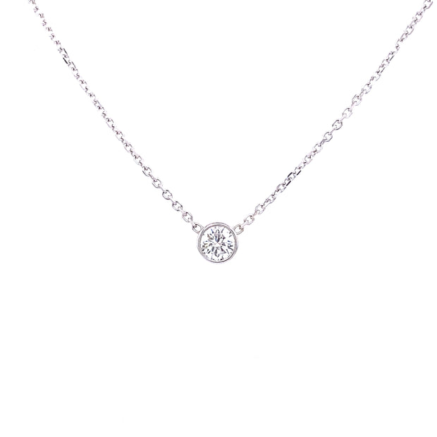 Platinum and Diamond Bezel Set Necklace