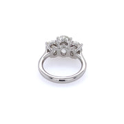Platinum Three Stone Oval Cut Diamond Ring