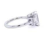 Platinum Three Stone Emerald Cut Diamond Ring