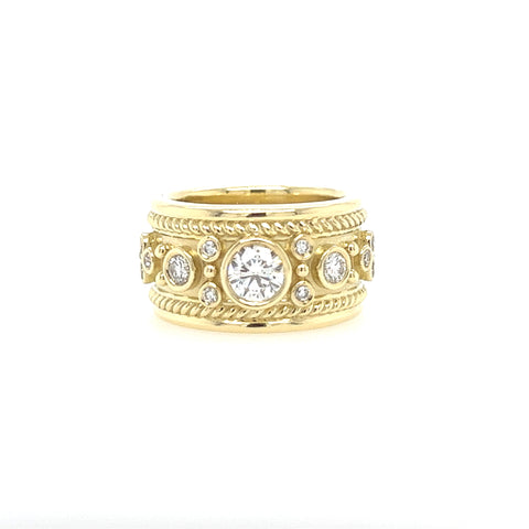 18kt  Yellow Gold  Bezel Set Diamond Ring