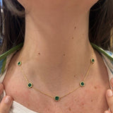 LPL Signature Collection 18K Yellow Gold 'Parker' Emerald Station Necklace