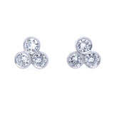 Platinum Trio Bezel Set Studs