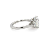 Platinum and Diamond Radiant  Cut Ring with Half Moon Diamonds