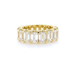 18k yg eternity band with emerald-cut diamonds 