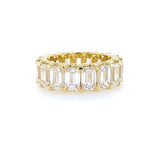 18k yg eternity band with emerald-cut diamonds 