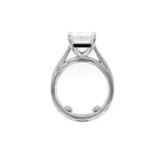 Platinum ring with solitaire emerald cut diamond 