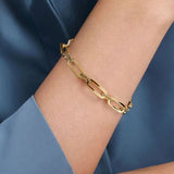 14K Yellow Gold Ball Link and Paperclip Link Chain Bracelet