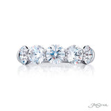 JB Star Platinum 5 Stone Round Diamond Band