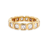 18K Yellow Gold Diamond Asscher Eternity Band