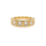 18K Yellow Gold Bezel Radiant Diamond Band