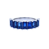 Platinum 9 Stone Sapphire Band