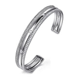 Sterling Silver Bujukan cuff bracelet with white sapphires