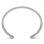 side view of Sterling Silver Bujukan cuff bracelet with white sapphires